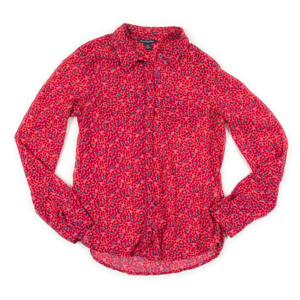 AMERICAN EAGLE Outfitters lightweight semi-sheer button down blouse size XS
